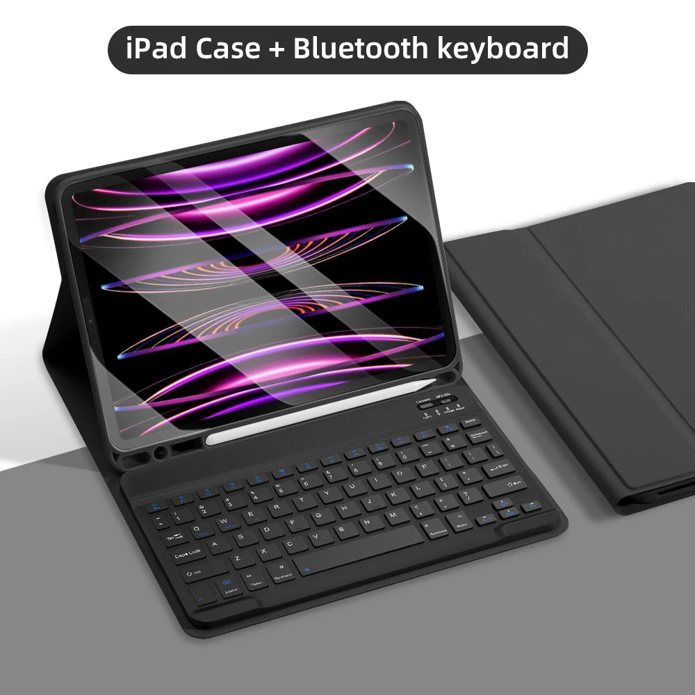 For iPad Keyboard Case For iPad 2024 iPad Air 11-in 13-in M2 Pro 11-in 13-in M4 Pro 11 12.9 10.2 9/8/7th 10.5 9.7 Air 3 2 Case