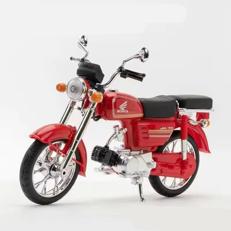 1/10 Scale Honda JiaLing JH-70 Alloy Classic Motorcycle Toys Diecast Simulation Metal Motorcycle Sound and Light Model