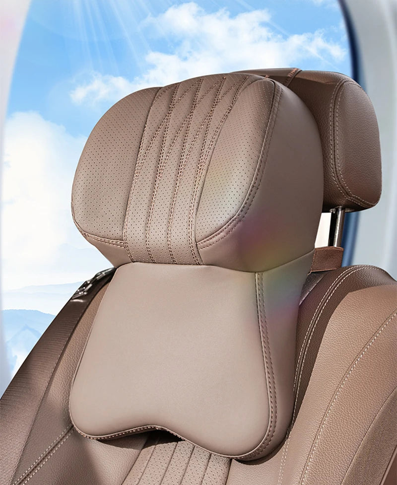 PU Car Lumbar Back Support Headrest Neck Pillow Memory Foam Lumbar Pillow Universal Soft Neck Pillows Cushion Car Supplies