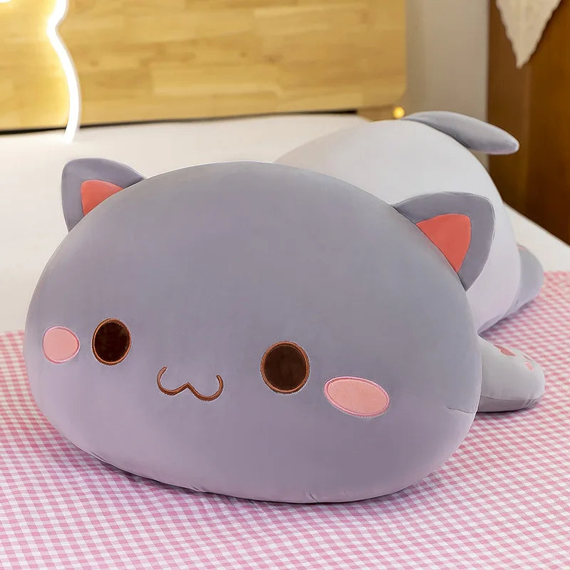 Cute Black White Cat Plush Pillow Stuffed Doll Toy