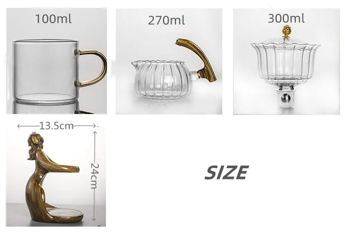 Heat-resistant Glass Teapot Holder Base Tea infusers Tea Ware Automatic Tea Set Tea Making  Kungfu Teapot Teacup