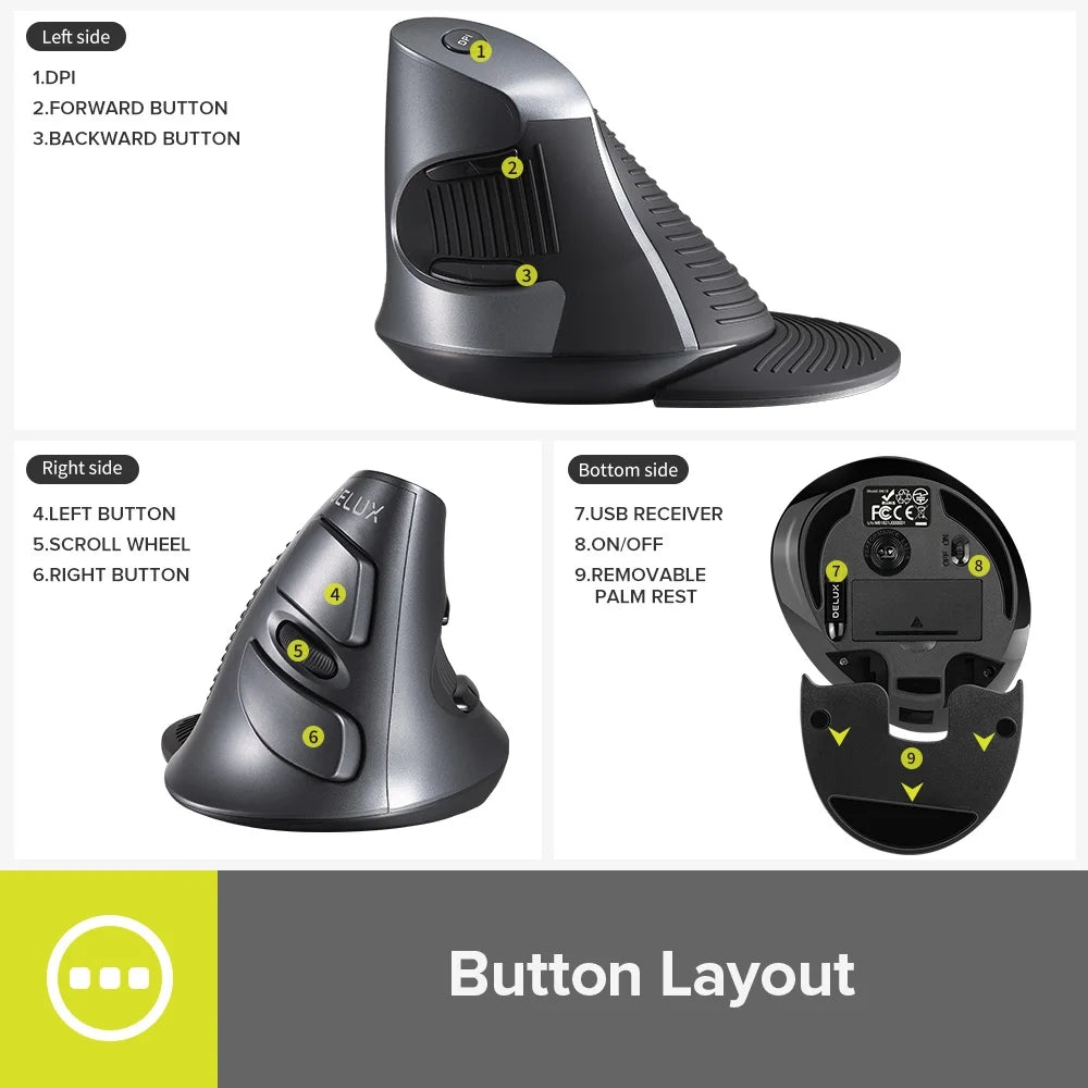 M618GX Vertical Wireless Mouse – Ergonomic 2.4G
