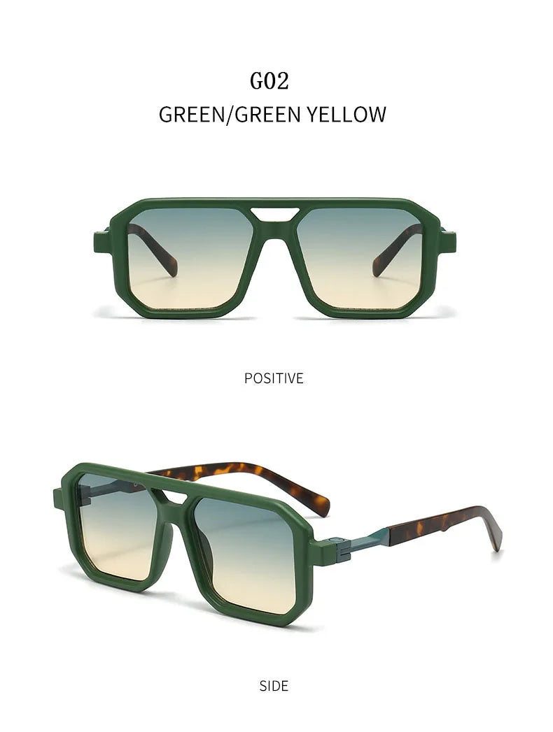 Vintage Square Sunglasses With UV400 Protection