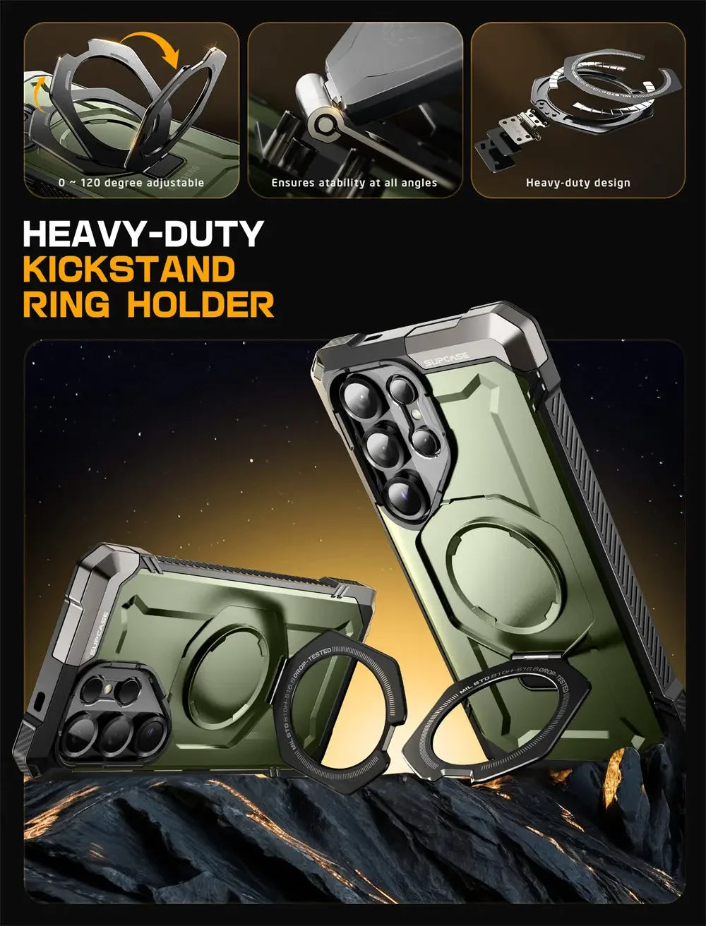 For Samsung Galaxy S25 Ultra Case 6.9" 2025 SUPCASE UB Grip Anti-Scratch Heavy Duty Rugged  Phone Case with Kickstand