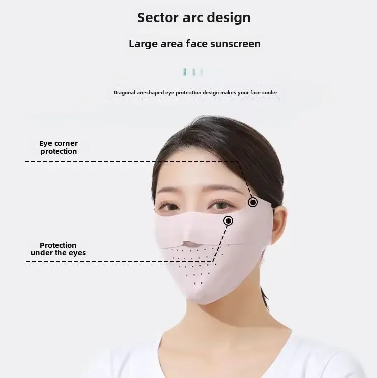 Breathable Sun Protection Face Mask For Men Women High Aesthetic Value Ice Silk Full Face Summer Sunshade Uv Protection