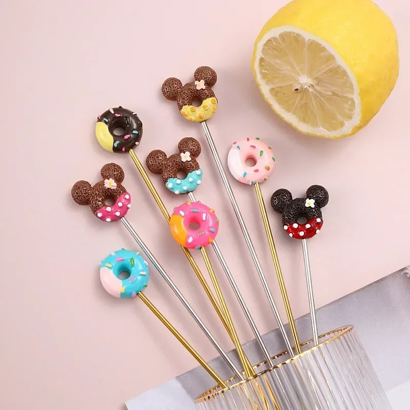Creative Stainless Steel Cartoon Mixing Rod Long Handle Cocktail Stir Stick Coffee Juice Mixer Reusable Swizzle Stick Bar Tools