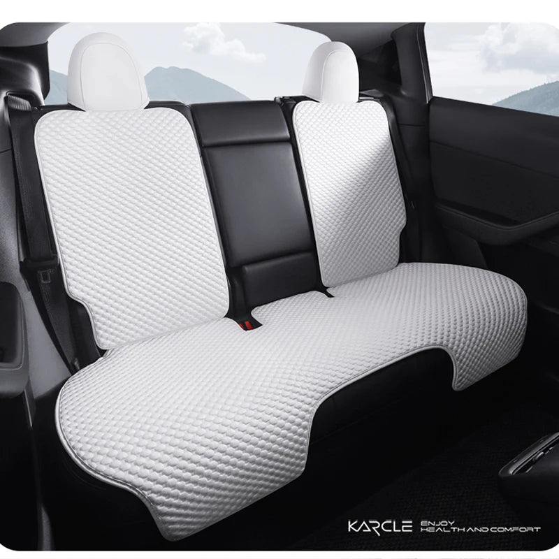For Tesla Model 3/Highland 3 For 2020-2024 Model 3 Car Seat Cover 5-Seat Ice Silk Seat Cushion Summer Breathable Car Mat Pad