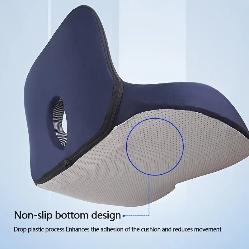 Memory Foam Seat Cushion Waist Back Support Pillow Set Orthopedic Ergonomic Coccyx Relief Hip Lumbar Pad for Office Chair Car