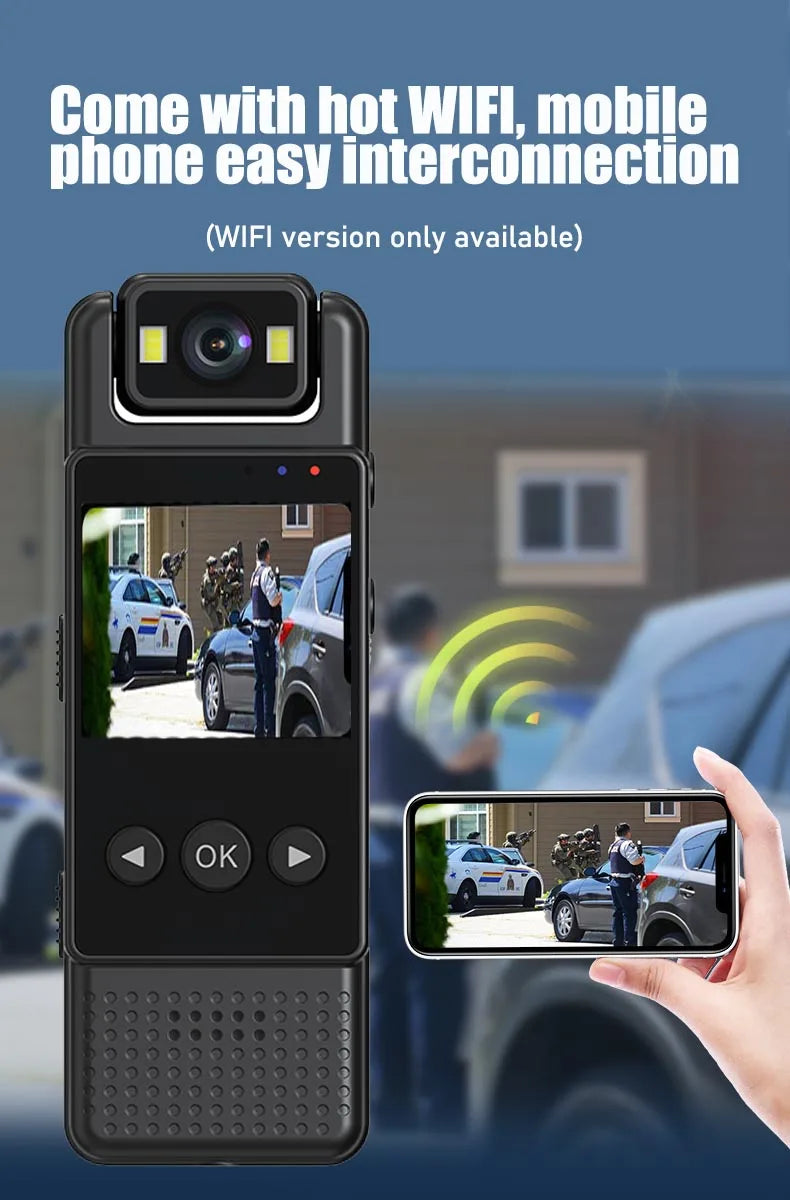 Wifi Mini Camera 1080P Portable Digital Video Recorder Worn Police Small Body Cam Night Vision DV Miniature Camcorde