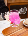 1/2pcs Reindeer Wine Glass Cocktail Juice Cup Clear Beer Mug Water Milk COFFE Whiskey Glasses Drinkware Shot Cups