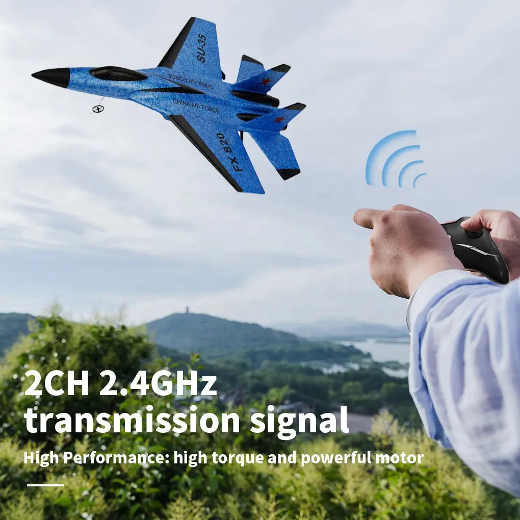 FX620 RC Plane Drone SU35 2.4G Fixed Wing Fighter Electric Toys Airplane Glider EPP Foam Toys  Boys Gift