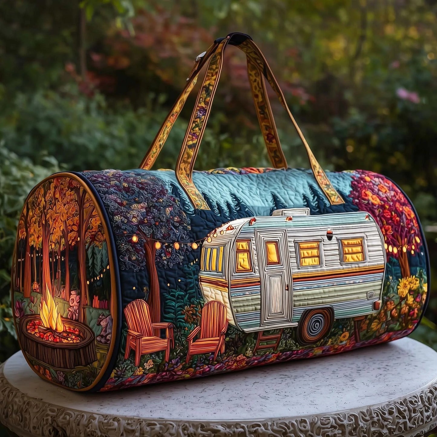 3D Bus Print Travel Duffle Bag Yoga Handbag