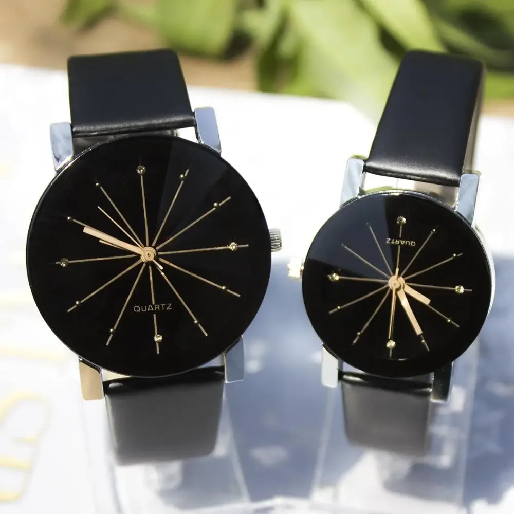 Couple Watches Korean Style Watch Ladies And Men Clock Casual Quartz Leather Band Wristwatches