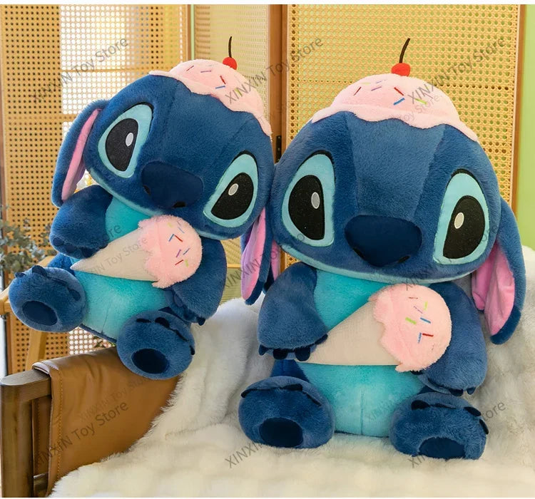 70cm Disney Ice Cream Lilo&Stitch Plush Toys Kawaii Big Size Stitch Stuffed Dolls Soft Pillow Cartoon Anime Kids Birthday Gifts