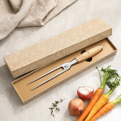 Carving Fork Stainless Steel Restaurant Cutlery with Pakawood Handle Steak Kitchen Knife Dinner Fork Set Barbecue Fork