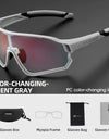 Photochromic Bicycle Glasses UV400 Goggle Large Frame Men Women Sports Bike Eyewear Sungless Adjustable Cycling Glasses