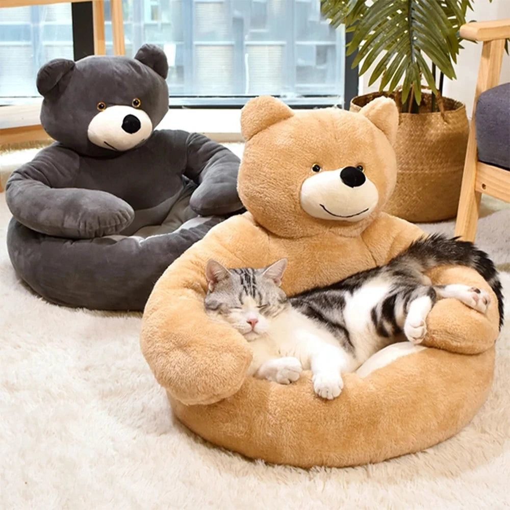 Washable Plush Pet Kennel Bed Sofa for Dogs and Cats
