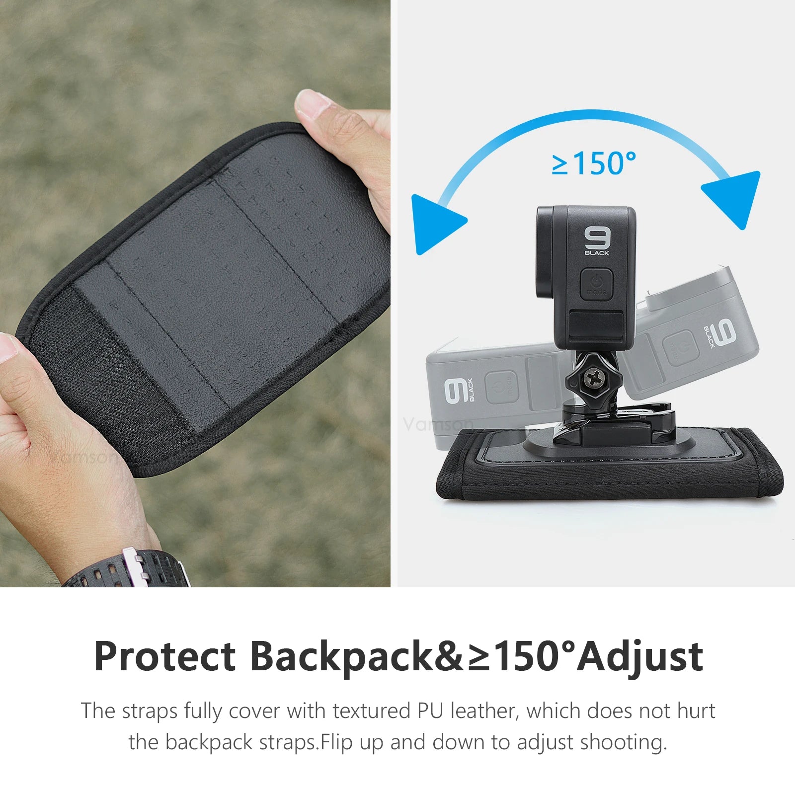 360 Degree Rotary Mobile Phone Backpack Clip Holder for Smartphones CellPhone Chest Shoulder Fixed Mount for iPhone 14