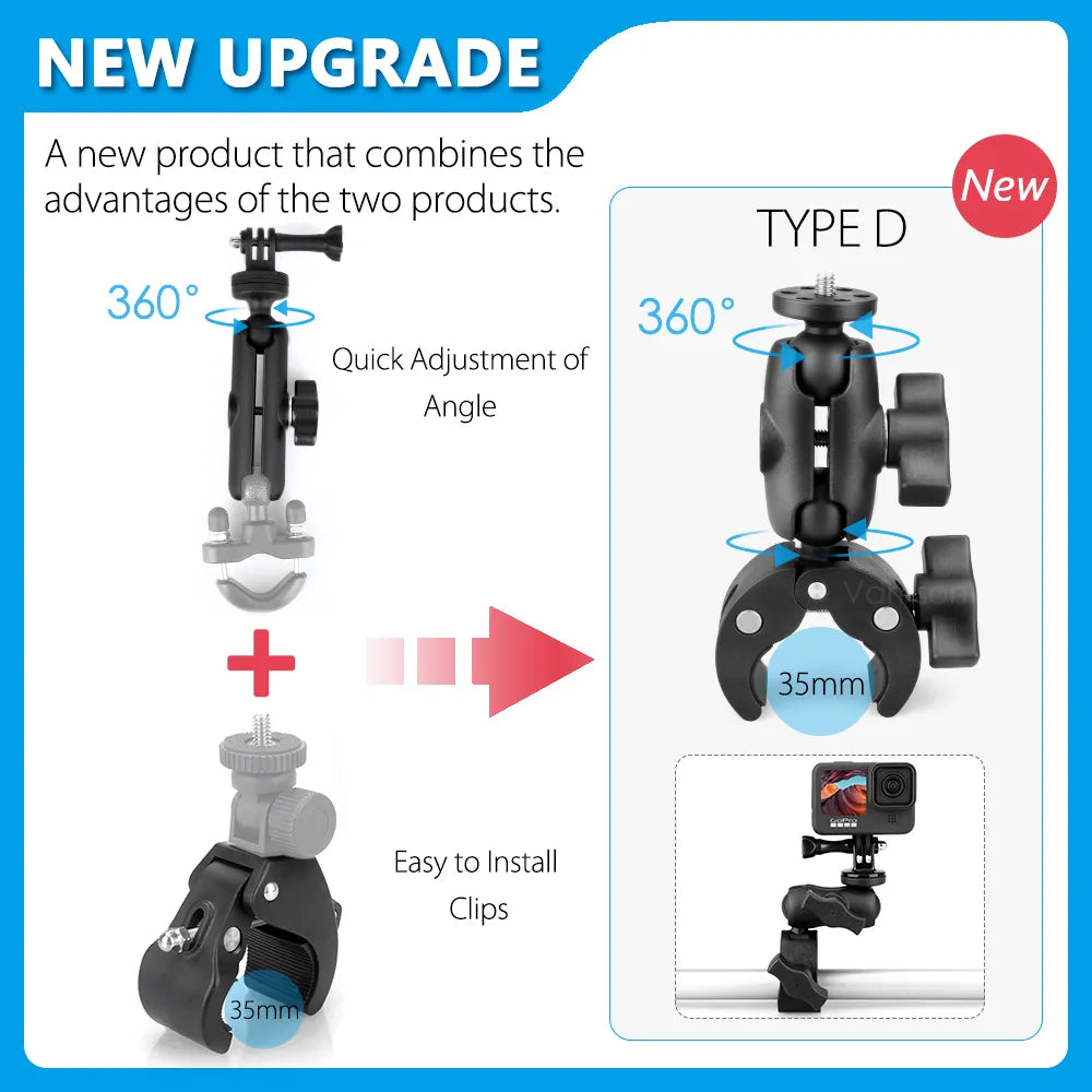 for GoPro 11 10 9 8 Motorcycle Accessories Holder Handlebar Mirror Mount Bike Bracket for DJI OSMO insta360 Action Camera