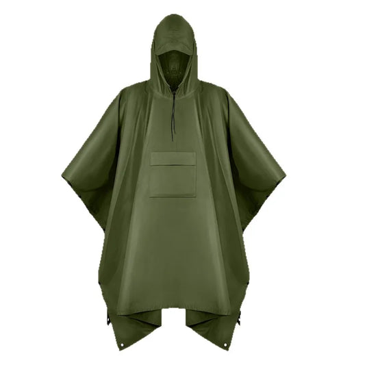 Three in One Tactical Camouflage Waterproof Rain Poncho with Hood