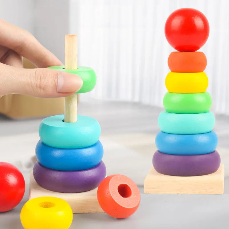 Montessori Educational Wooden Toys For Children 1 2 3 Years Baby Toys Kids 3D Wooden Puzzles Baby Learning Toy Child Puzzle Game