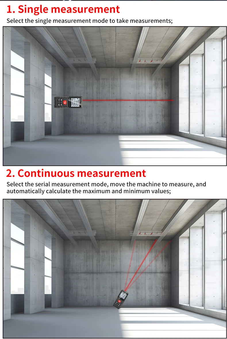 Laser Distance 50M/100M/120M Laser Rangefinder Profesional Distance Meter Laser Range Finder Building Ruler Test Tool