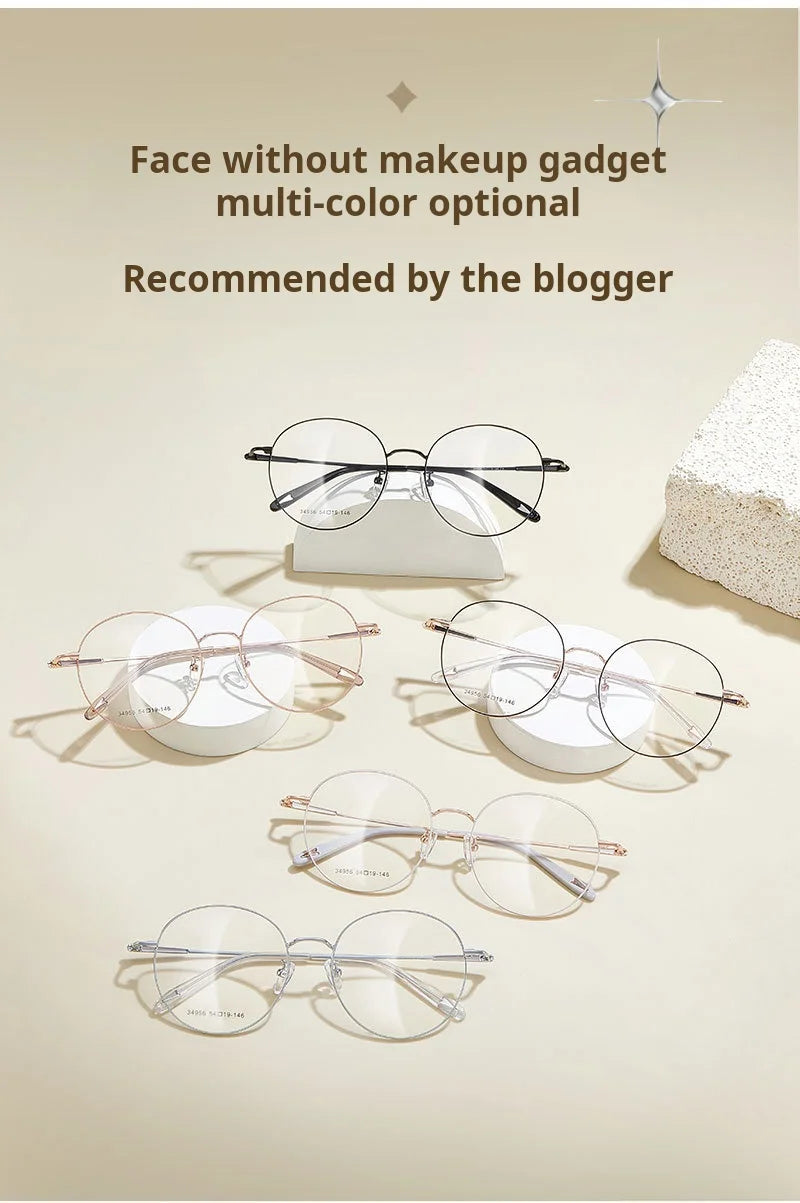 Retro Round Lightweight Alloy Eyeglasses Frames