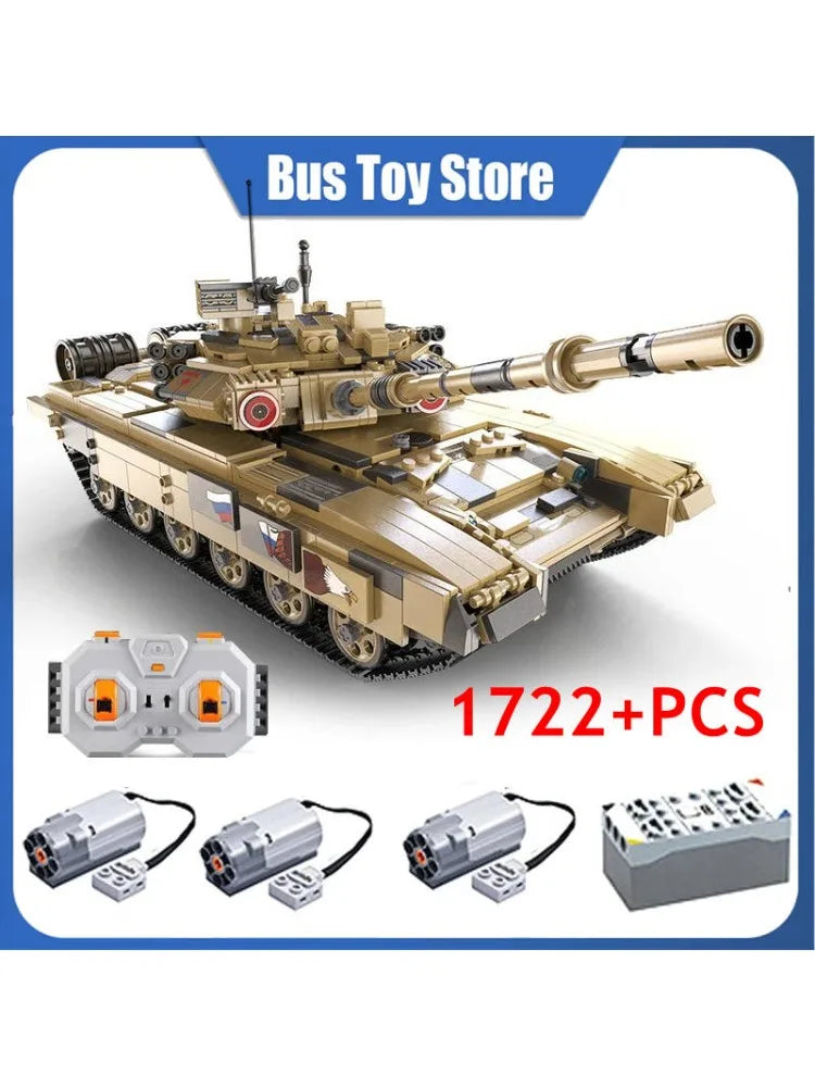 1722 Piece Bricks Remote Control T90 Tank Set Technical Model Building Blocks s RC Toy Boy Birthday Gift