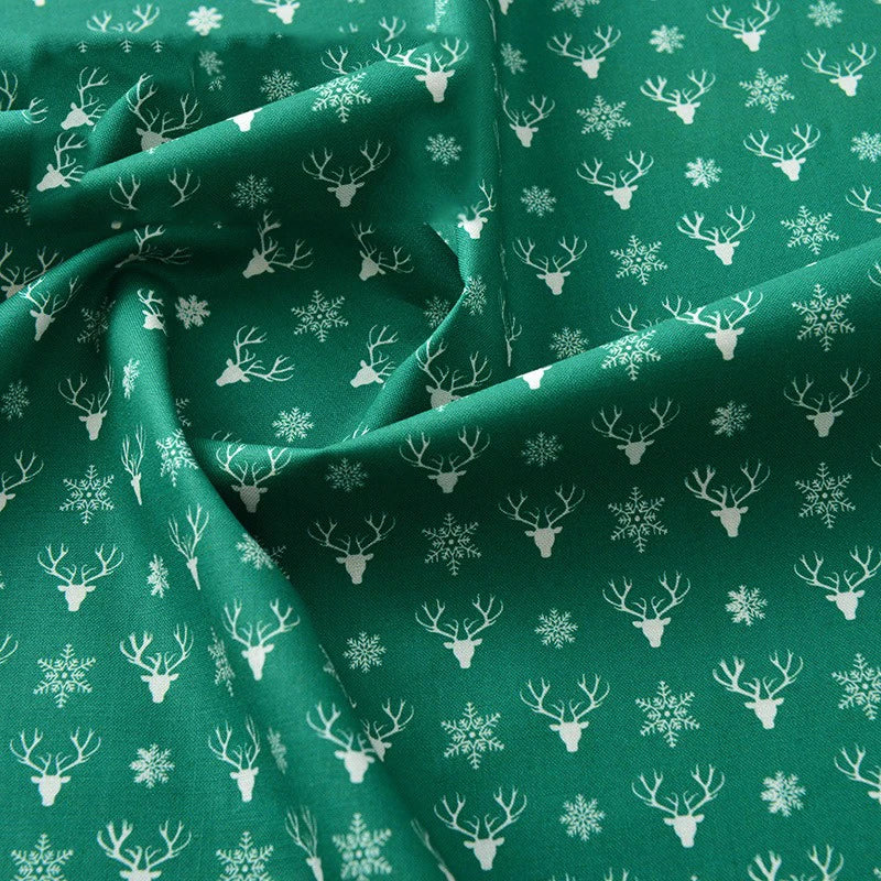 Pure Cotton Digital Printing Christmas Flower 60SManual DIY Decorate Fabric Pillow Clothes Christmas Theme Autumn and Winter New