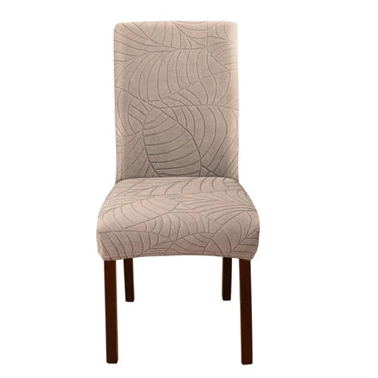 1PC Stretch Dining Chair Covers Leaves Jacquard Seat Covers Universal Size Dust Covers for Hotel Banquet Wedding Chairs Decor