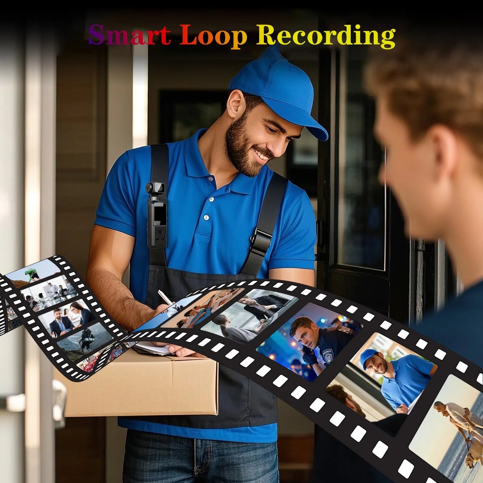 4K Pocket Action Camera 270° Auto Rotatable Stabilization Touch Screen Sports DV Bodycam 4X Zoom Portable Digital Video Recorder