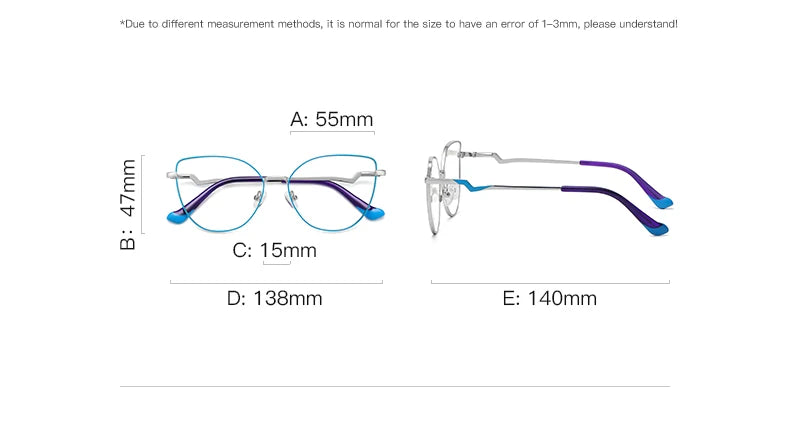 HONGMEI lunette Prescription glasses for women 's grade glasses Reading Eye in trend myopia Blue light filter 3043