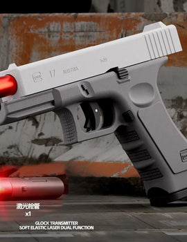 Laser Version G17 Pistol Automatic Radish Gun Dual-mode Shell Ejection Blaster Soft Bullet Toy Gun CS Shooting Weapons for Kids