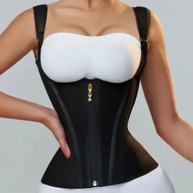 Fajas Colombianas Shapewear Women Double Compression Waist Trainer Corset Adjustable Zipper and Hook-eyes Flat Belly Body Shaper