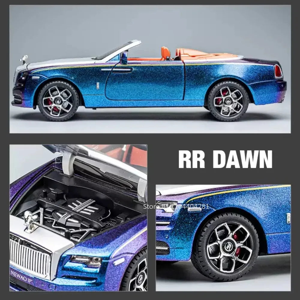 1:24 Rolls-Royce Dawn Spectre Car Toys Diecast Alloy Model Doors Opened Sound Light Pull Back Miniature Vehice Boy Birthday Gift