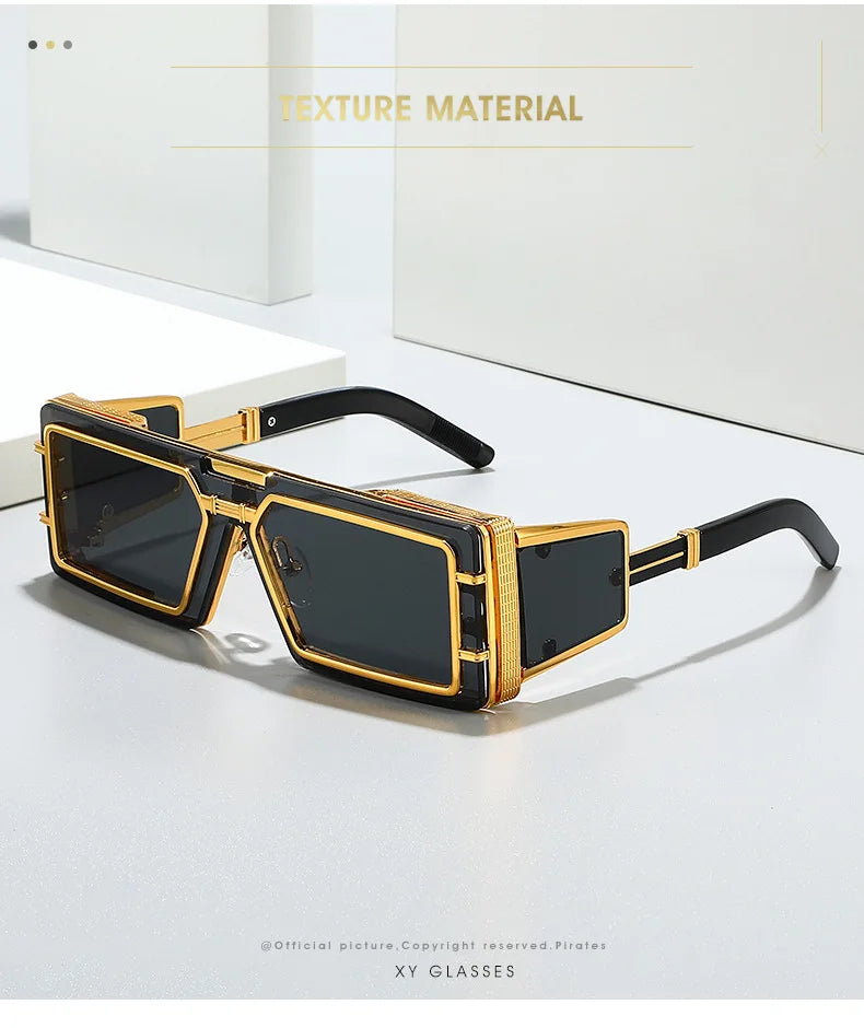 Square Punk Steampunk Sunglasses With UV400 Protection
