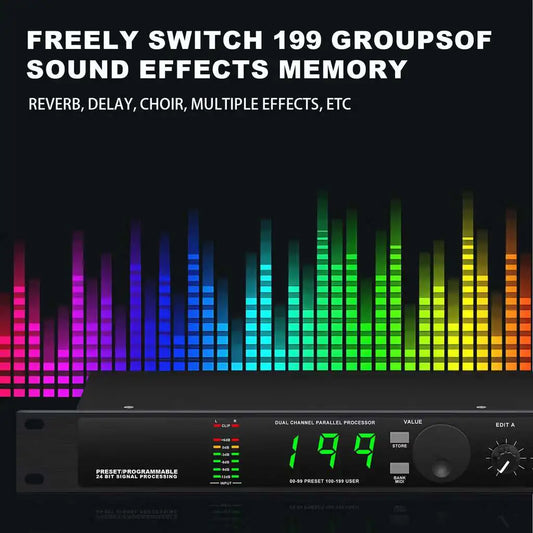 Professional Digital Reverb DSP Audio Processor with Multi Effect Equalizer