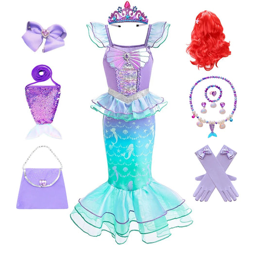 Mermaid Princess Sequin Tulle Party Dress