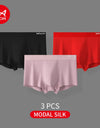 3-Pack Men’s Modal Boxer Shorts – 80 Count, Seamless Silk Crotch