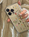 Flower Clear Phone Case for iPhone 16 15 14 Pro Max 15 14 16 Plus Mini Transparent Shockproof Back Cover