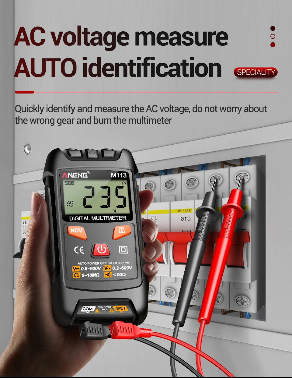 Mini Digital Multimeter AC/DC Voltage Meter 1999 Counts Multimetro Ohm NCV Electricity Tools Measuring Instruments