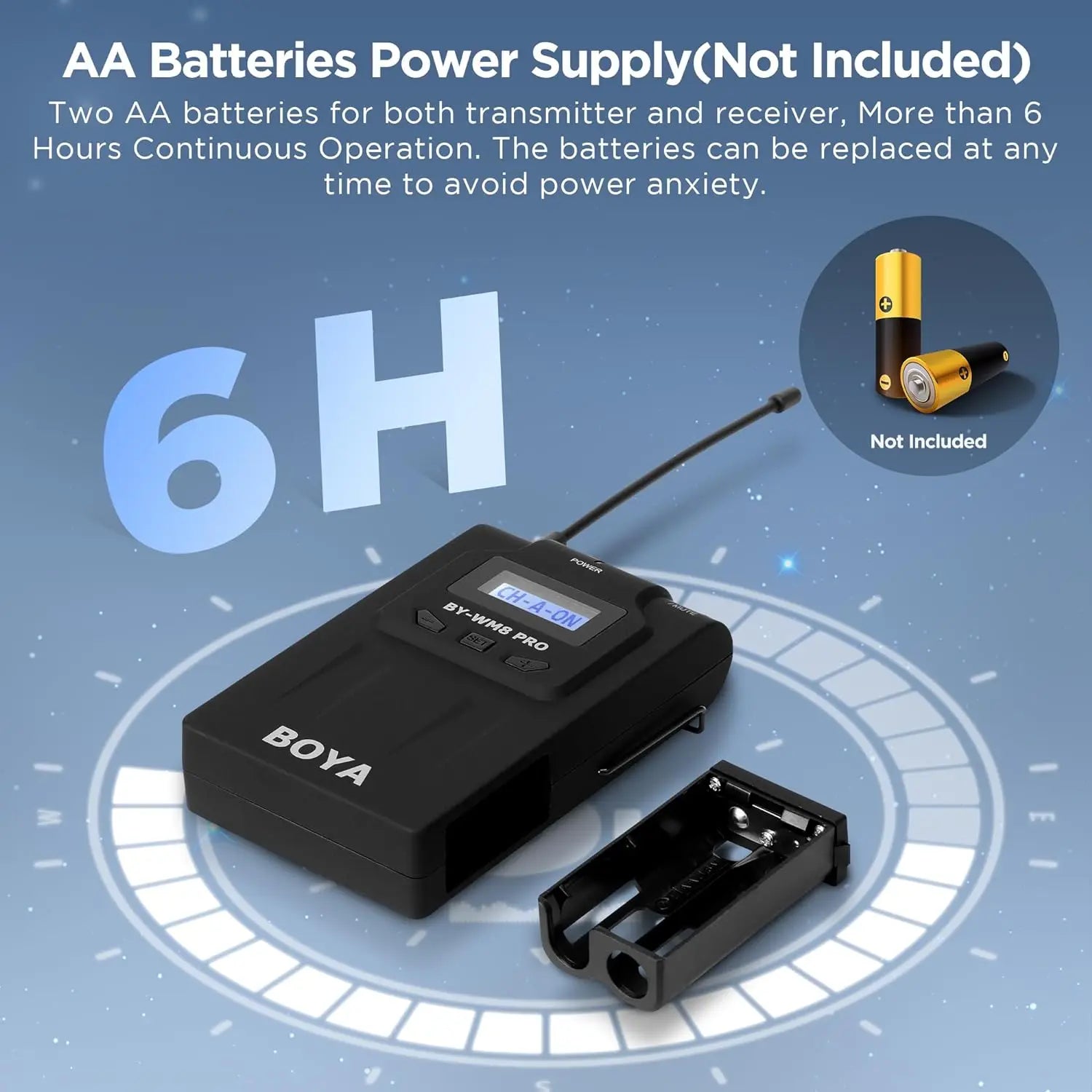 BY-WM8 PRO UHF Wireless Lavalier Lapel Microphone for iPhone Android DSLR Cameras PC Computer Interview Youtube Streaming