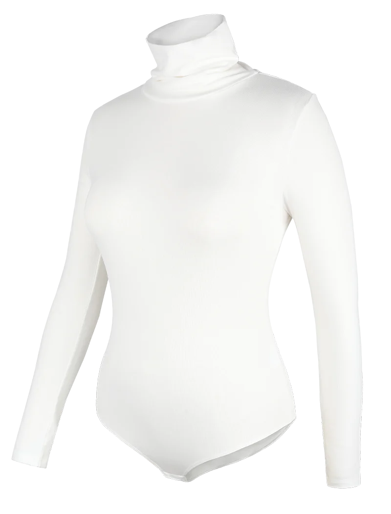 Women Long Sleeve High Collar Bodysuit – Tummy Control Shapewear