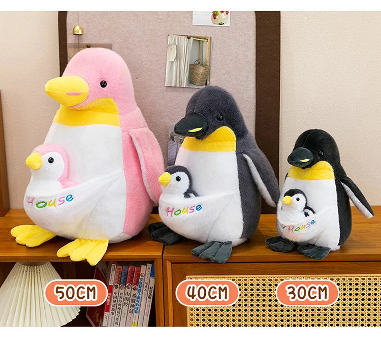 Mother Baby Penguin Plush Stuffed Doll Toy