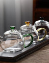 200ml Clear Heat-resistant Small Glass Teapot with Stainless Steel Filter Small Brewing Flower Green Tea Pot Kung Fu Tea Set