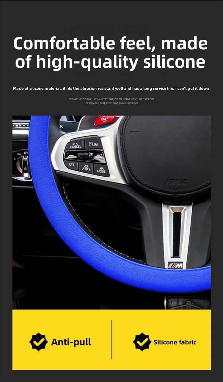 Universal Silicone Car Steering Wheel Cover Anti Slip 32CM 40CM