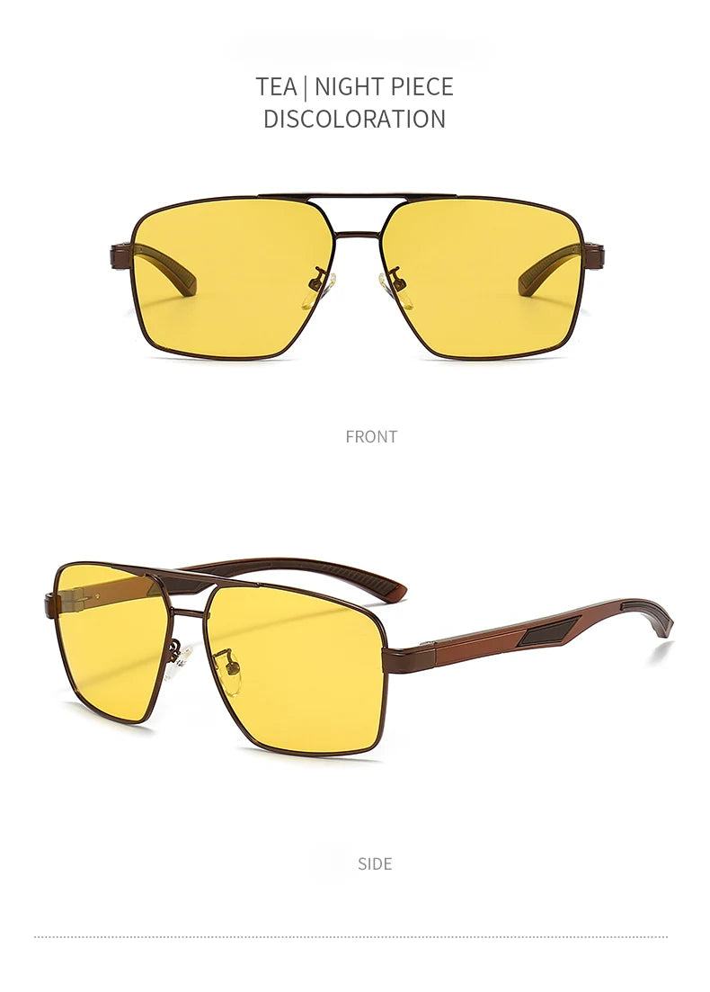 Photochromic Polarized Night Vision Driving Sunglasses UV400 Yellow Lens Goggles for Men Women