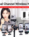 Dual Channel Wireless Mic Microphone for Android iPhone for Live-streaming Video Recording