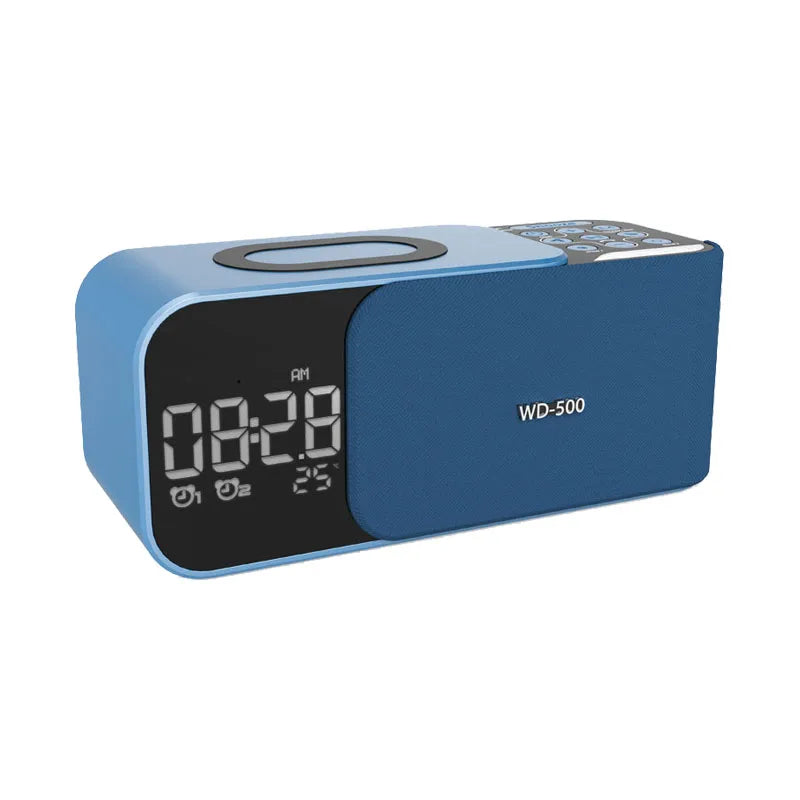 15W wireless charging Dual alarm clock home Bluetooth speaker with night light Bluetooth subwoofer temperature display FM/TF/AUX