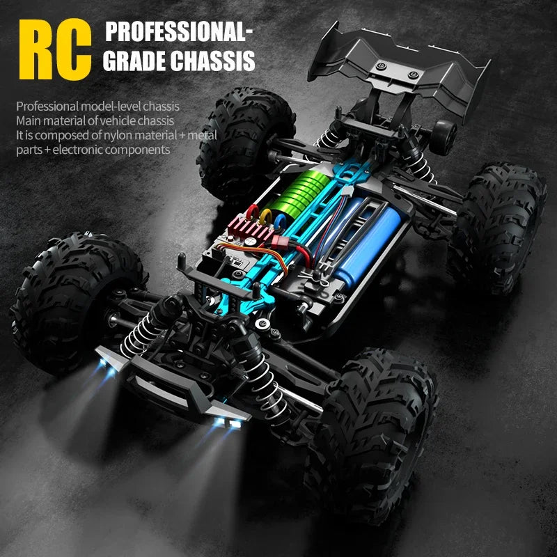 RC Car 1:16 70KM/H or 25KM/H Car Toys LED Headlight Shock-Absorbing Long Endurance With Adapt To All-Terrain 4WD Toys